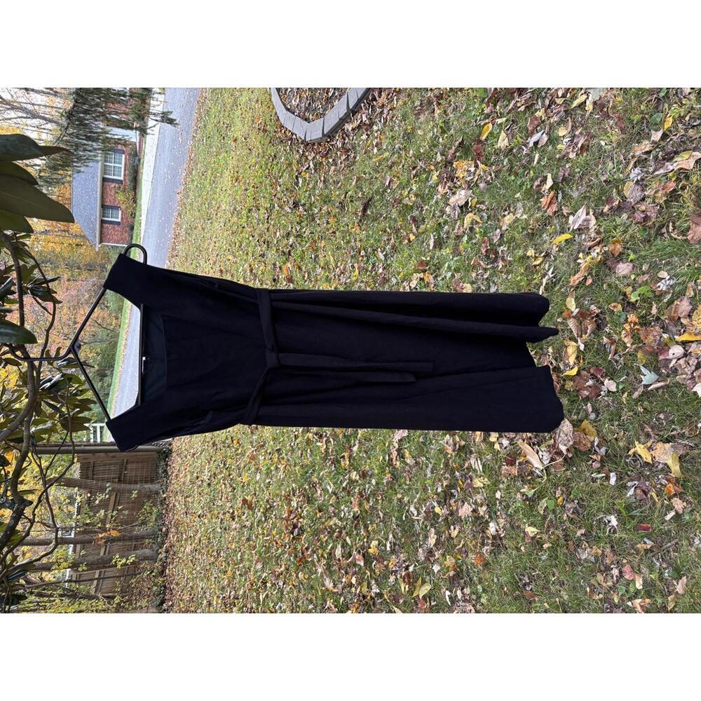Black Sleeveless Midi Dress with Belt
